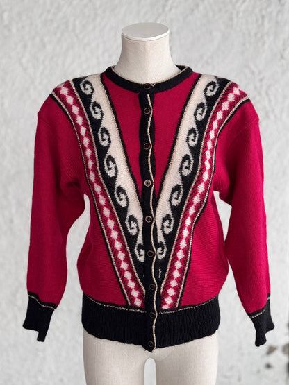 1960s vintage red cardigan • Rossoni