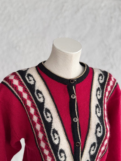 1960s vintage red cardigan • Rossoni