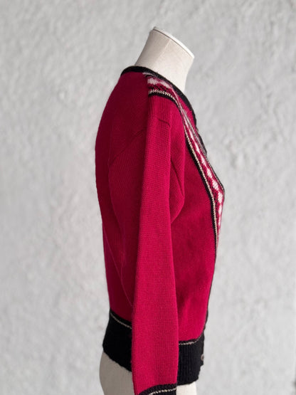 1960s vintage red cardigan • Rossoni