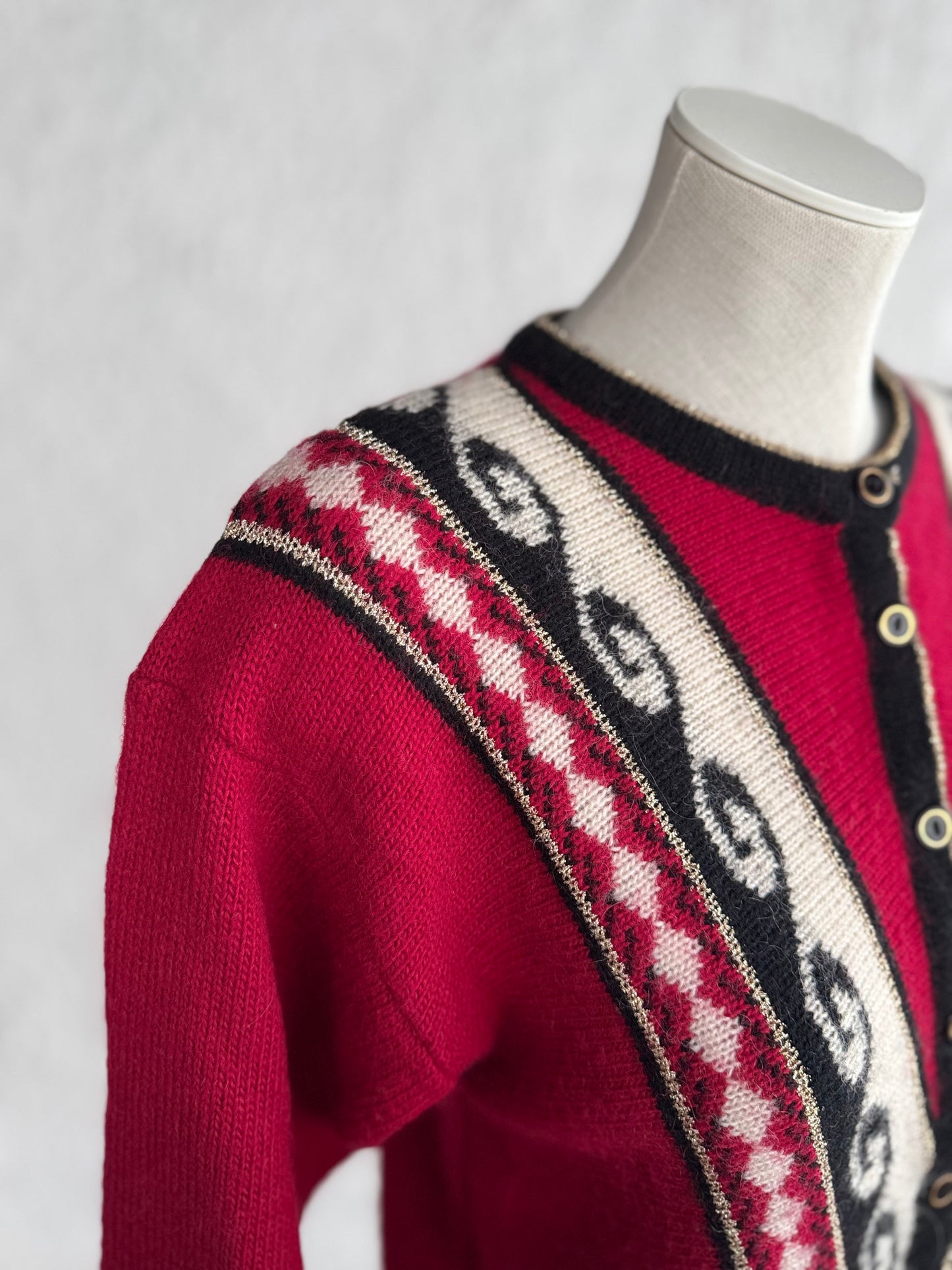 1960s vintage red cardigan • Rossoni