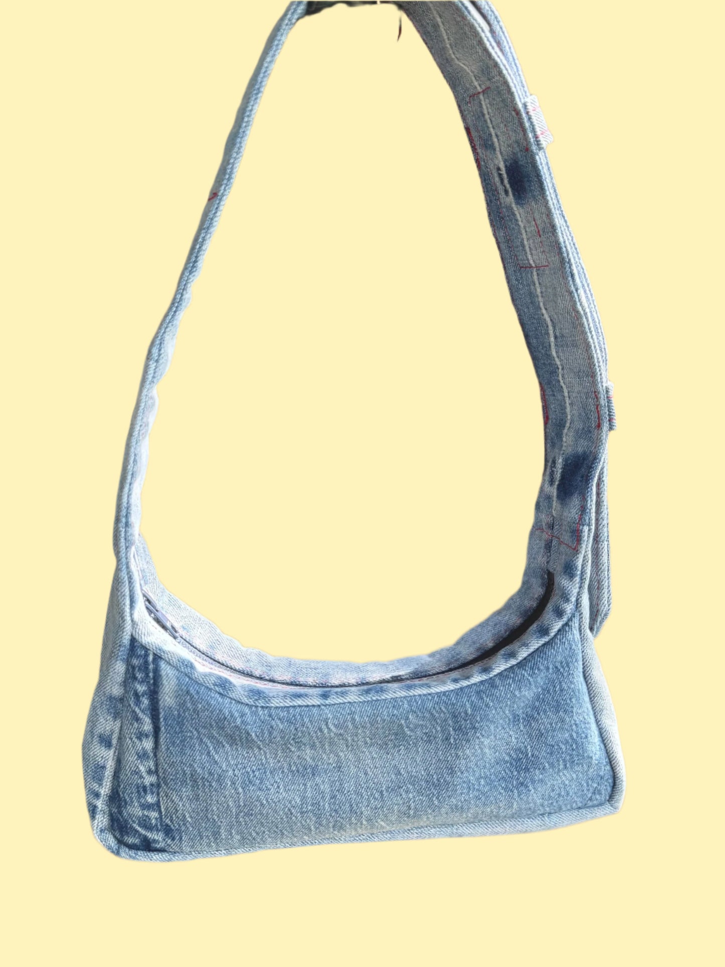 Upcycled Light Blue Denim handbag by KIOKU Studio