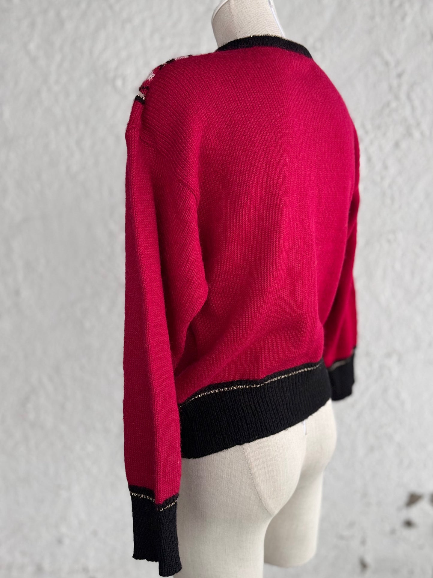 1960s vintage red cardigan • Rossoni