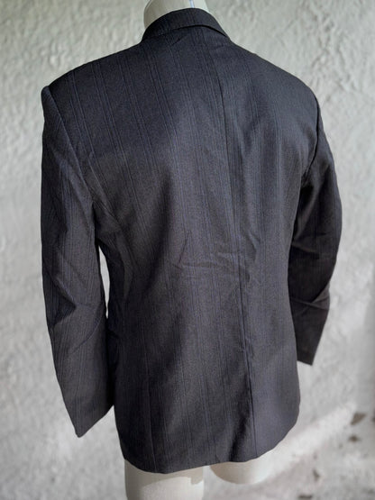 1980s vintage dark grey double-breasted wool blazer • Oscar Jacobson