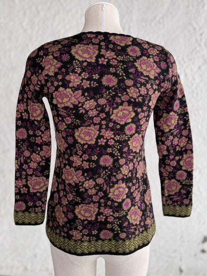 Y2K flower pattern merino wool sweater • Dunque