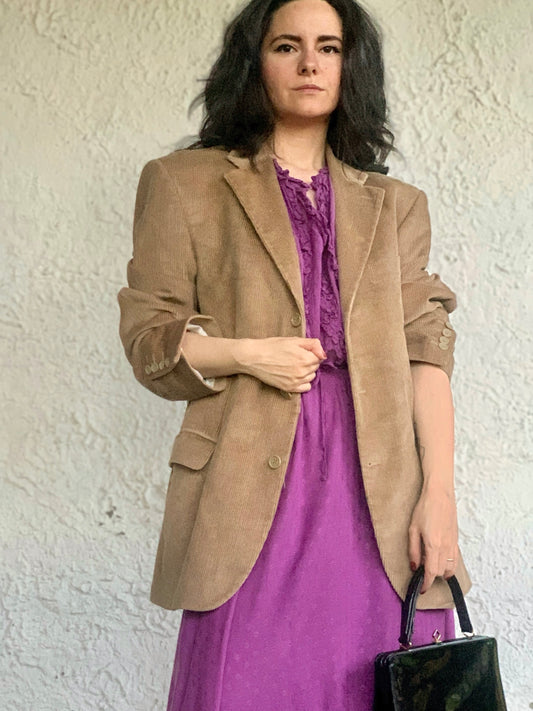 1990s vintage beige corduroy blazer