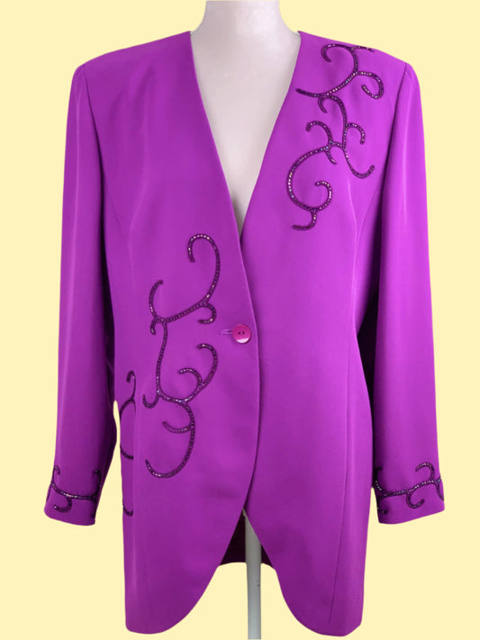 1990s vintage dark magenta blazer • Frank Usher